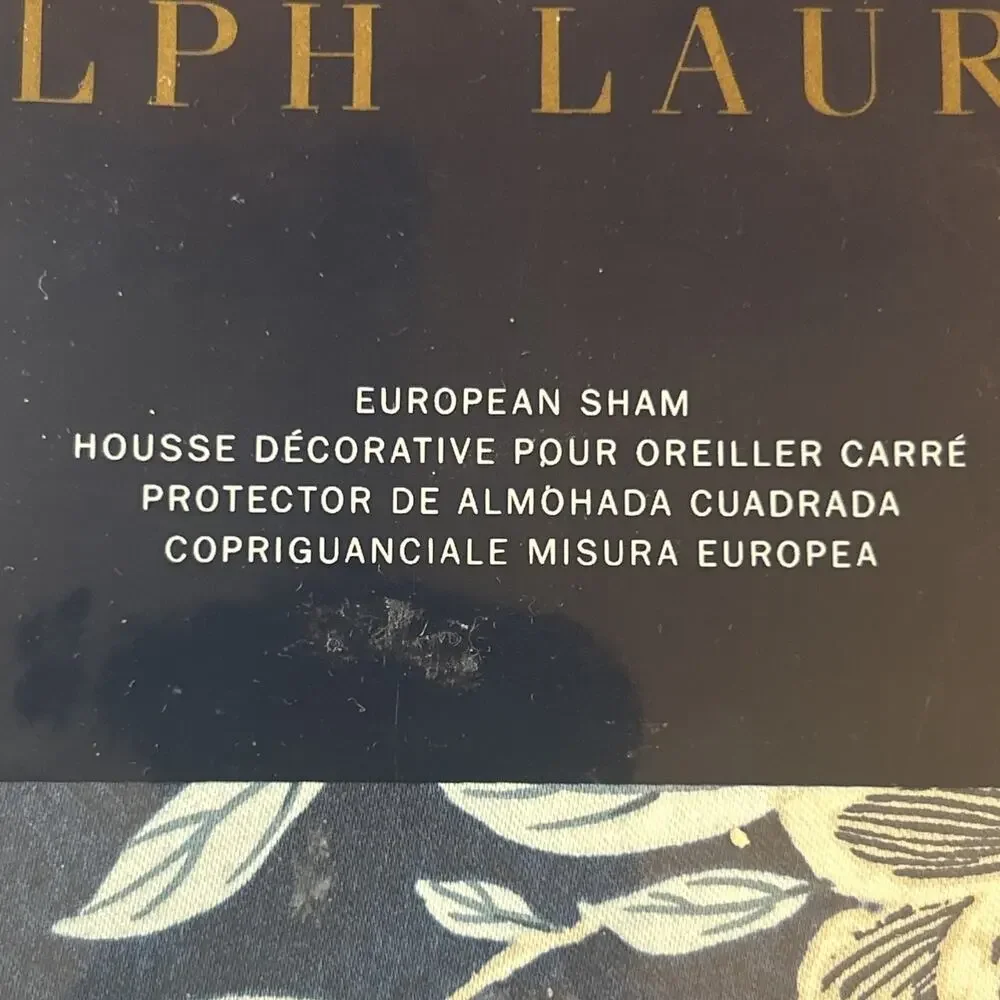 Ralph Lauren Deuville Blossom Euro Shams 2 New in Package Navy Floral